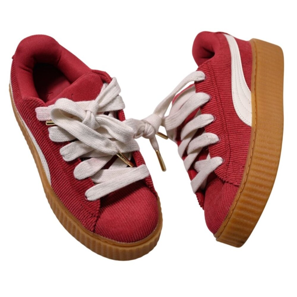 FENTY Puma Creeper Phatty Sneakers Style 399871-04 in Rihanna Fenty Corduroy Red